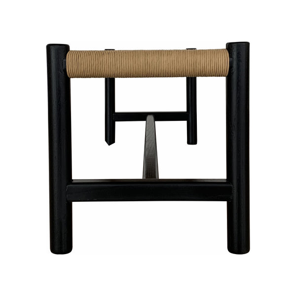 Moe's Hawthorn Large Bench Black with Woven Seat