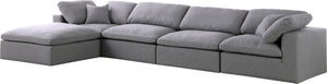 Carmen Cloud Modular Sectional In Grey Linen Fabric