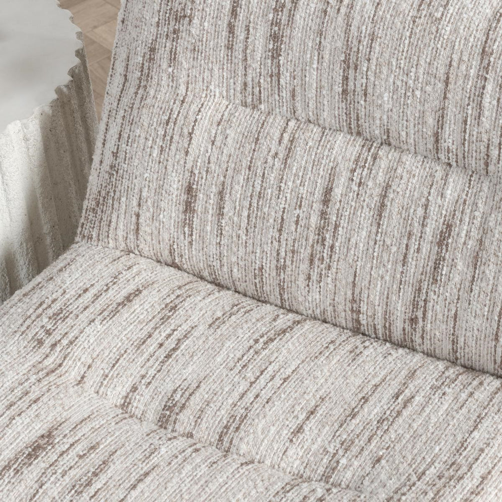 Crandall Upholstered Swivel Chair - Cocoa Cream with Tufted Backrest