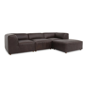 Form Lounge Modular Sectional in Espresso Brown Leather