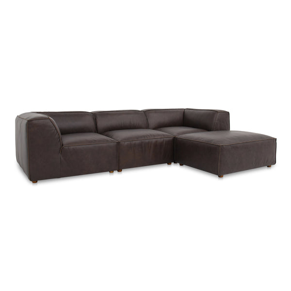 Form Lounge Modular Sectional in Espresso Brown Leather