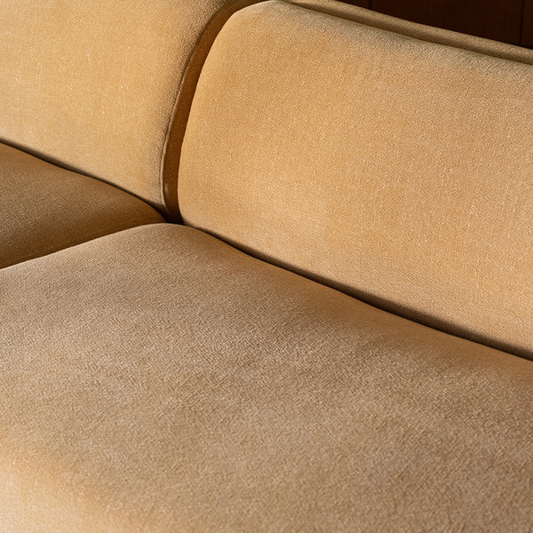 Naomi 3 Piece Wave Modular Sectional in Golden Yellow