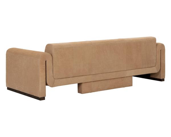 ROMER SOFA - DISTRESSED BROWN - NUBUCK TAN LEATHER