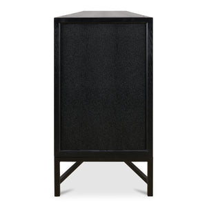Moe's Mako Sideboard Large Black with Gold Detailing