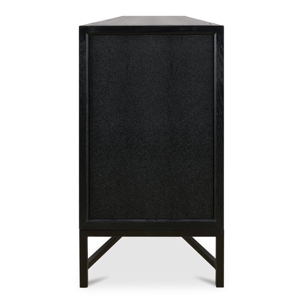 Moe's Mako Sideboard Large Black with Gold Detailing