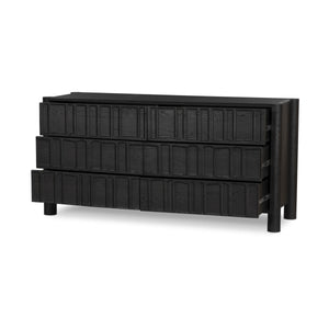 Ezri 6 Drawer Dresser - Carved Black Oak