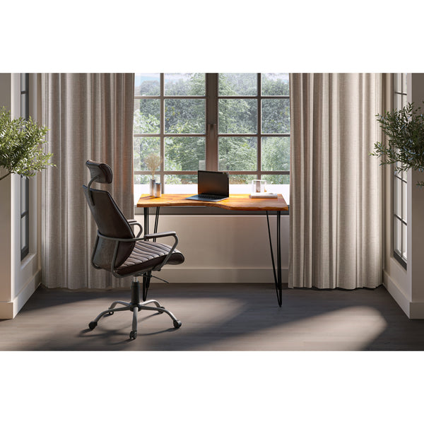 Moe's Executive Office Chair in Dark Brown Leather