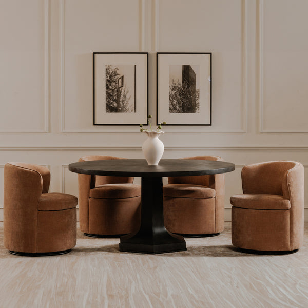 Moe's Dane Swivel Dining Chair in Heritage Pink