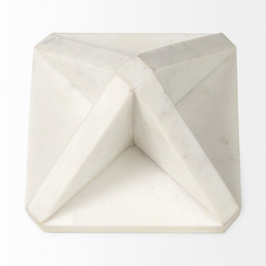 Sophia 5.5 L x 5.5 W x 8.5 H White Marble Decor Stand
