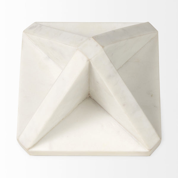 Sophia 5.5 L x 5.5 W x 8.5 H White Marble Decor Stand