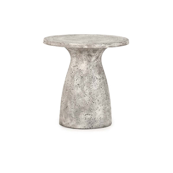 Collins Outdoor Round Accent Table - Light Gray