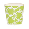 OVAL WASTEBASKET GREEN AND CREAM BUBBLE DESIGN