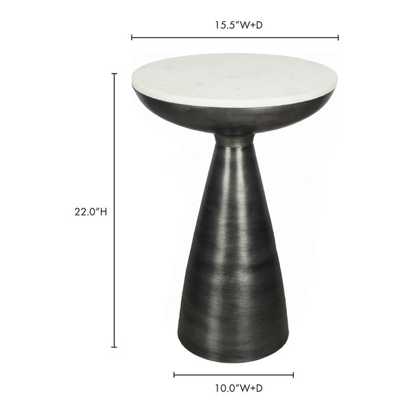 Moe's Font Side Table with White Marble Top