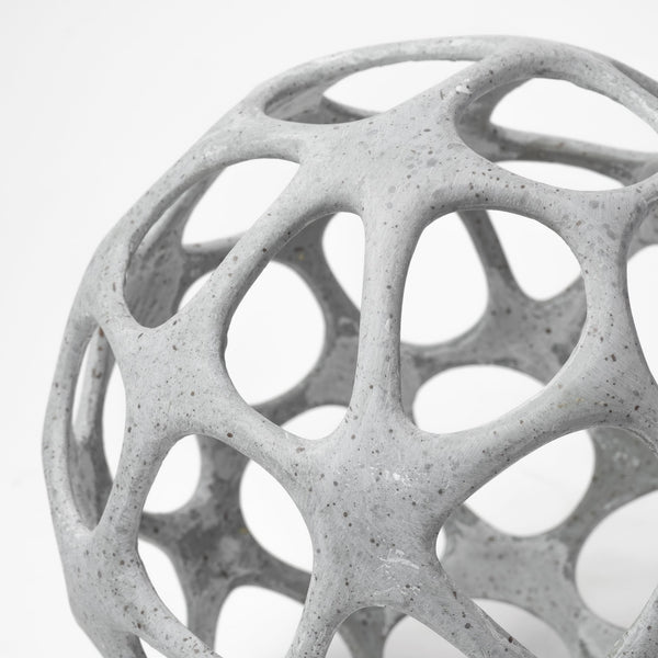 Spiro 7L x 7W Off-White Hollow Decorative Orb
