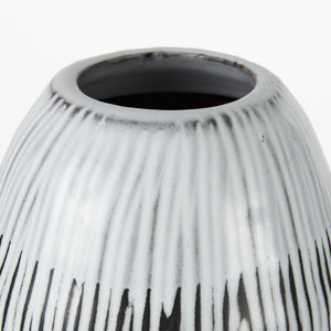 Tanami II Short Dark Brown/White Glazed Ceramic Vase
