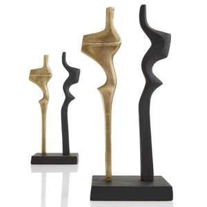 Britons Sculpture in Antique Brass and Black