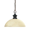 Shark 1 Light Pendant in Olde Bronze Finish
