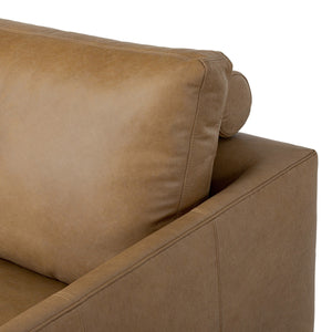 Melle Sofa In Lipari Camel And Ebony Steel