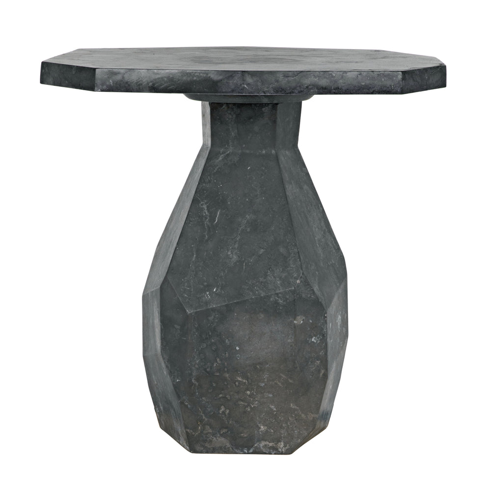 Polyhedron Black Marble Side Table
