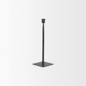 Porter 4.5L x 4.5W x 12.0H Small Black Iron Candle Holder