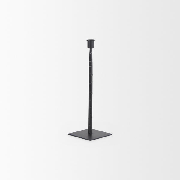 Porter 4.5L x 4.5W x 12.0H Small Black Iron Candle Holder