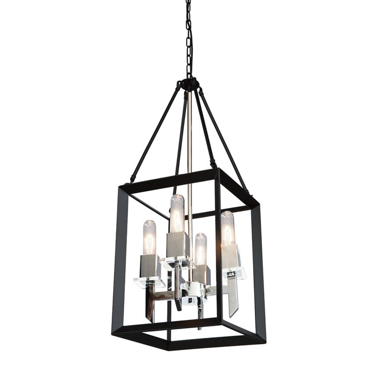 Vineyard AC10064BC Chandelier in Black & Chrome