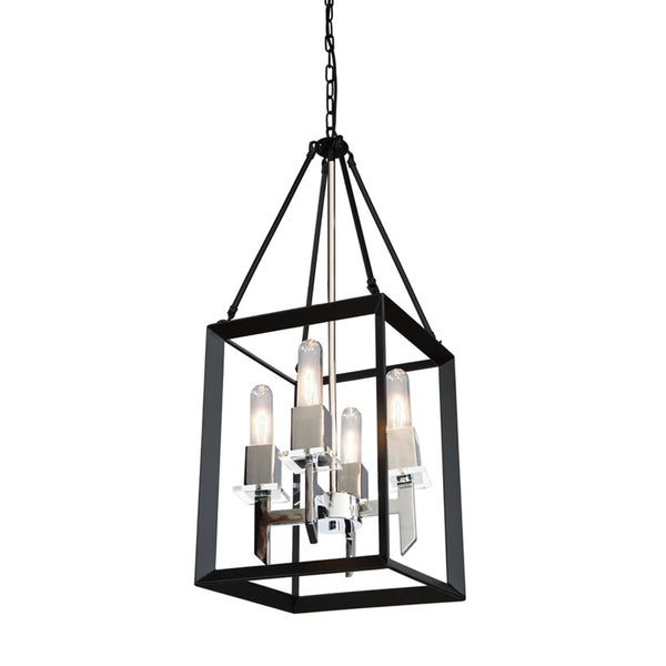 Vineyard AC10064BC Chandelier in Black & Chrome