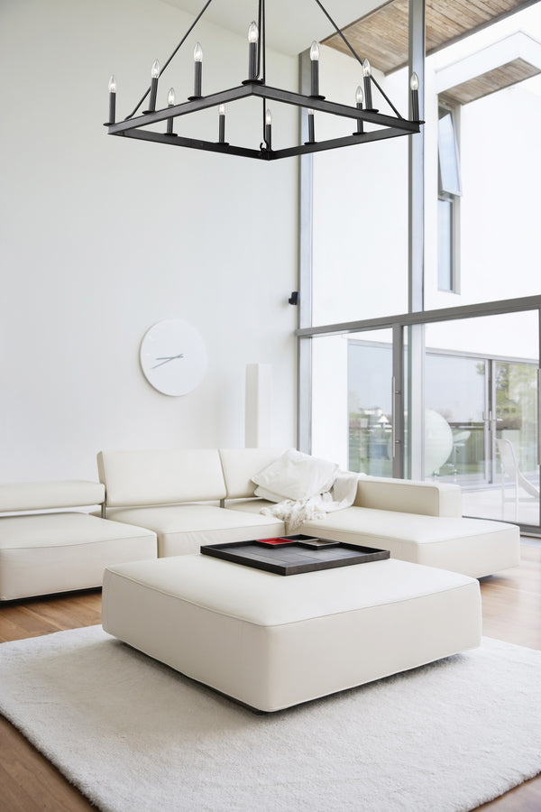 Barclay 12 Light Chandelier in Matte Black Finish