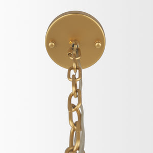 Barbara Brushed Gold Metal w/ Frosted Glass Globes  18-Light Chandelier