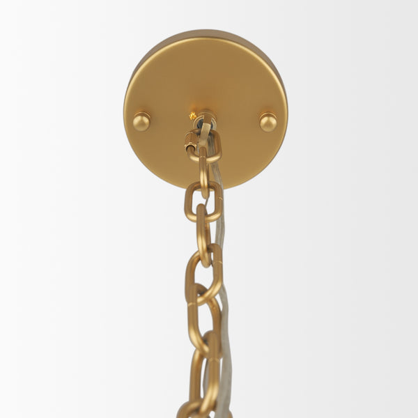 Barbara Brushed Gold Metal w/ Frosted Glass Globes  18-Light Chandelier