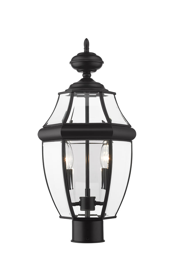 Westover 2 Light Outdoor Post Mount Fixture in Black Finish