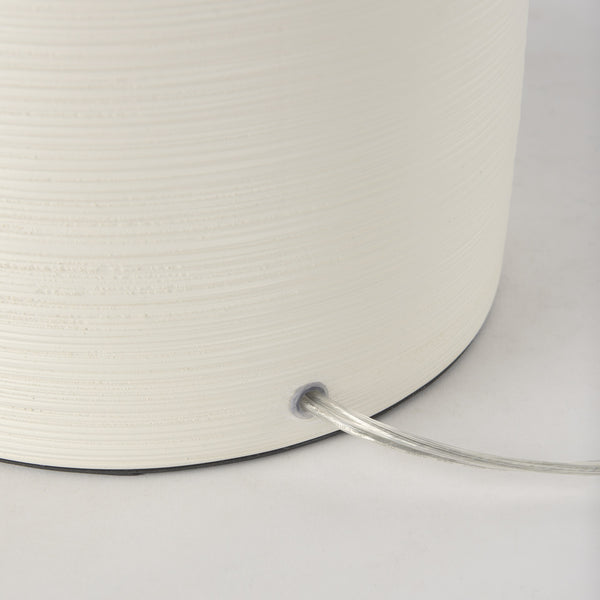 Cato 20.0L x 20.0W x 33.5H Cream Base W/White Shade Table Lamp