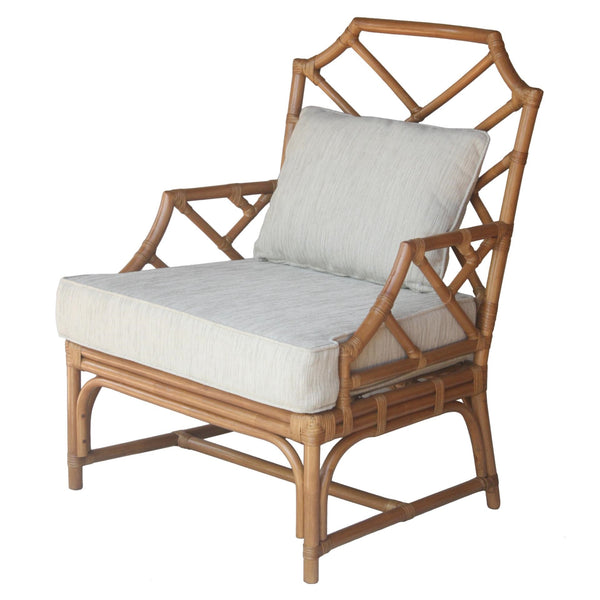 Kara Rattan Accent Arm Chair In Canary Brown 