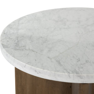 Toli End Table - Italian White Marble
