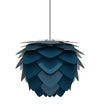 Aluvia Medium Plug-In Pendant in Petrol with Black cord