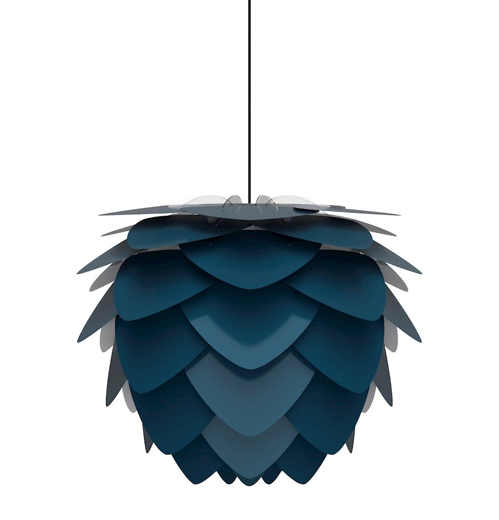 Aluvia Medium Plug-In Pendant in Petrol with Black cord