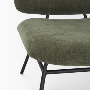 Nora Forest Green Fabric w/ Matte Black Metal Legs Accent Chair