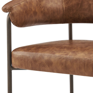 Kaiden KD Faux Leather Counter Stool, Antique Cigar Brown 