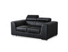 Icon Loveseat in black premium leather