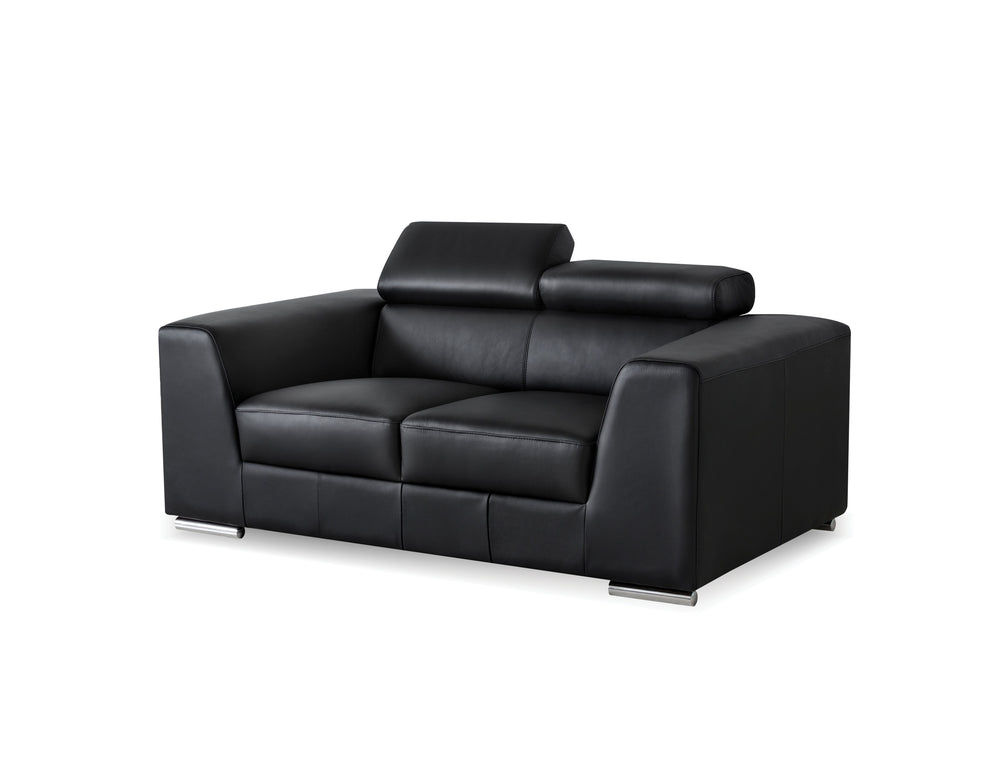 Icon Loveseat in black premium leather