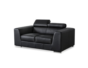 Icon Loveseat in black premium leather