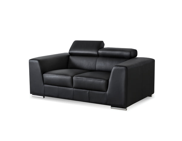 Icon Loveseat in black premium leather