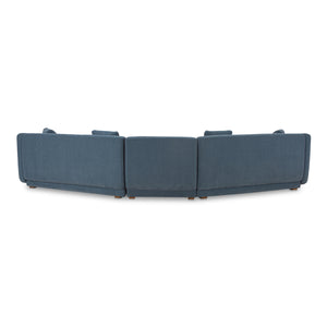 Fraser 3 Piece Modular Sectional in Deep Blue