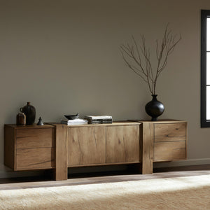 Fisher Media Console in Rustic Amber Oak