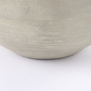 Amos 20.5L x 20.5W x 31.9H White and Dark Beige Color Blocked Ceramic Floor Vase