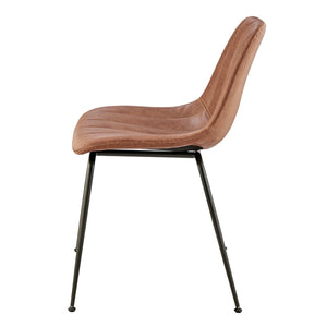 Robert KD PU Dining Side Chair, Umber Brown
