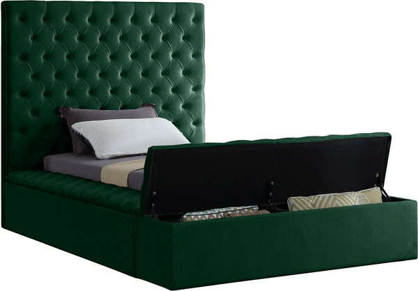 Randal Twin Bed In Green Velvet