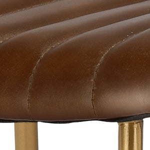 Theo Leather Counter Stool, Brown