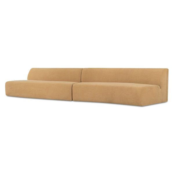 Naomi 2 Piece Wave Modular Sectional in Golden Yellow