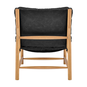 Oswald Faux Leather Tufted Accent Chair, Casa Black